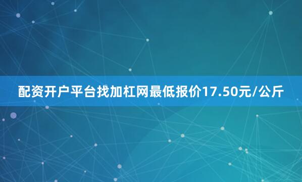配资开户平台找加杠网最低报价17.50元/公斤